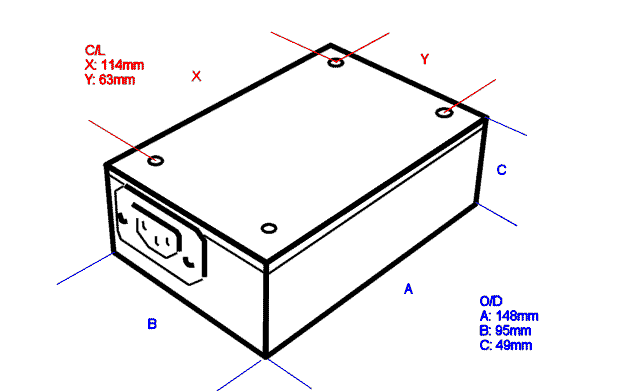 120W Dimensions.