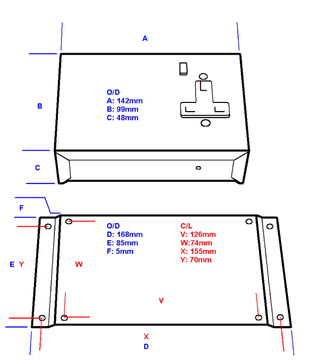 200W Dimensions.
