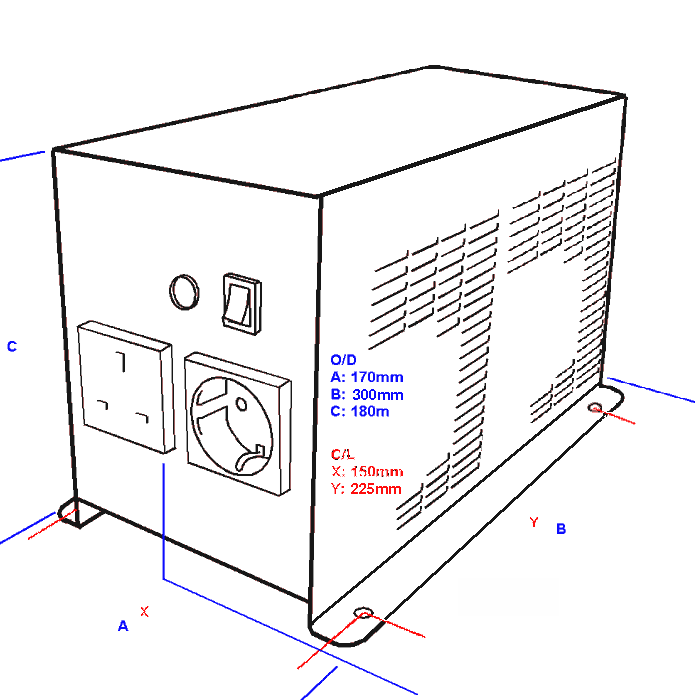 2700W Dimensions.